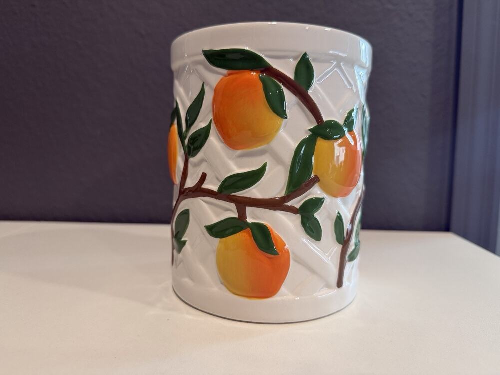 Vera Bradley x Bath & Body Works Peach Pedestal 3-Wick Candle Holder New
